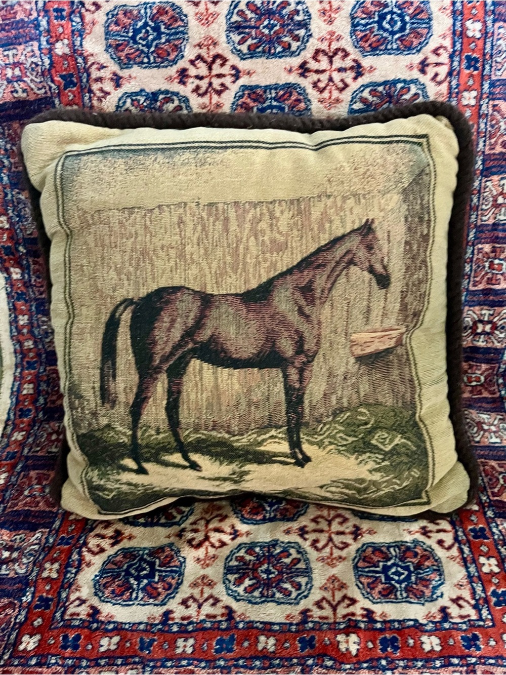 Decorative Tapestry Horse Throw Pillow